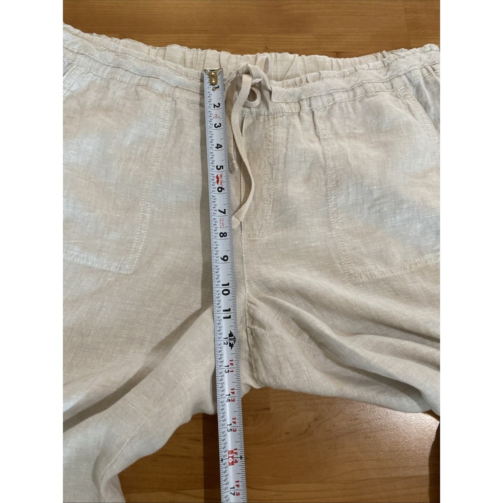 Caslon Drawstring Wide Leg 100% Linen Pants Beige Size XL Resort Beach Lagenlook - Picture 8 of 10